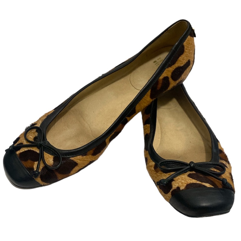 Stuart Weitzman leopard print calf hair ballet flats